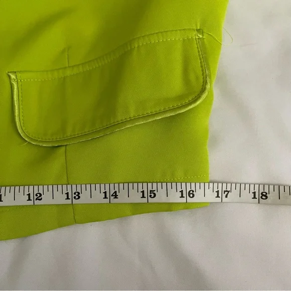 Lime green cropped lapel collar  two-button blazer - Picture 9 of 13